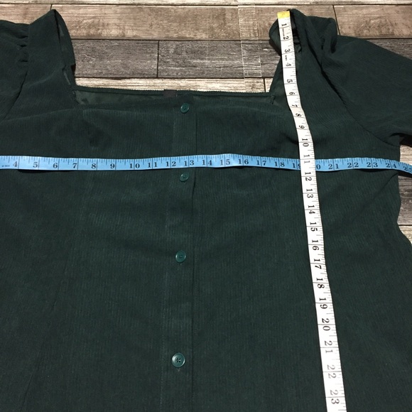 Cider Dress Women’s 3XL Forest Green Corduroy Mini Long Sleeve - Picture 2 of 7